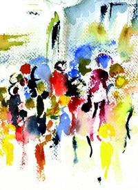 „Aquarellbilder“ der KUNSTgeragogik-Gruppe des Caritas-Altenzentrum St. Martha Speyer ab dem 10. September im LBZ