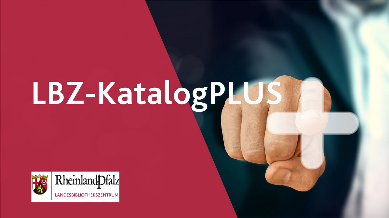 Titelbild mit Schriftzug, Finger zeigen auf ein Plus-Symbol