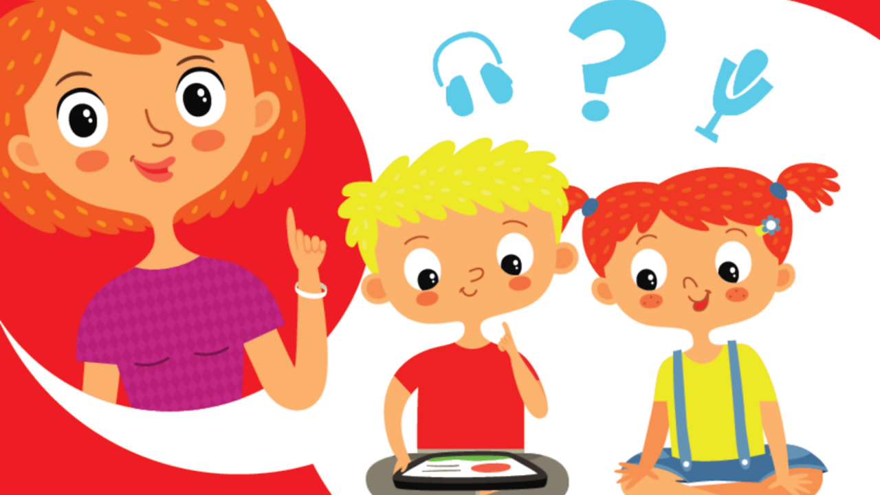 Plakat mit Kinderfiguren