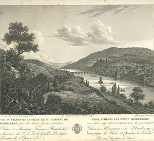 Abbildung von 1860 mit Blick auf Heidelberg