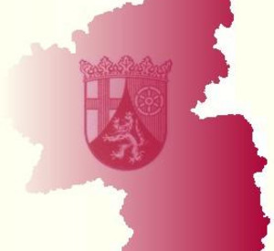 Karte von Rheinland-Pfalz mit Landeswappen
