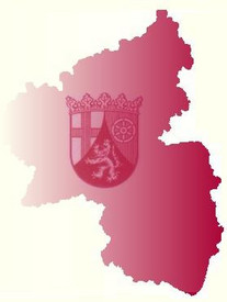Karte von Rheinland-Pfalz mit Landeswappen