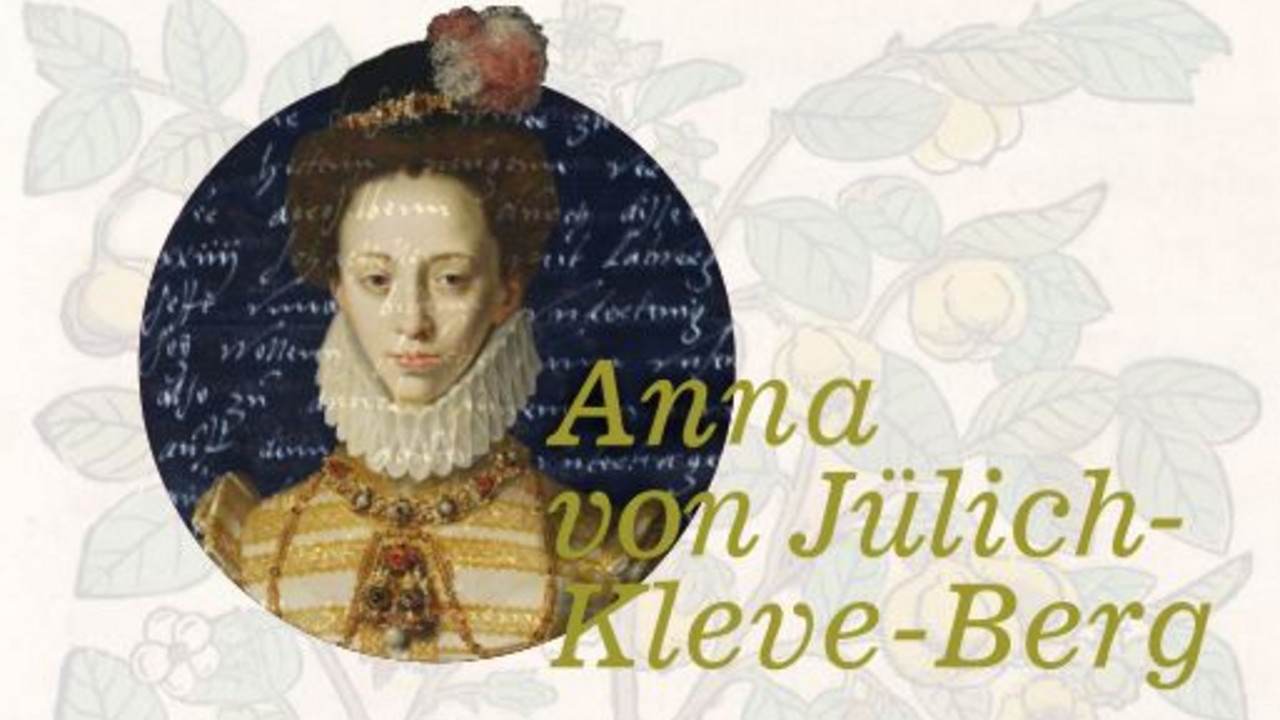 Bildcollage aus Portrait von Anna von Jülich-Kleve-Berg und Briefausschnitt