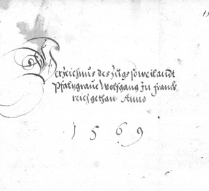 Von Hand geschriebener Text von 1569